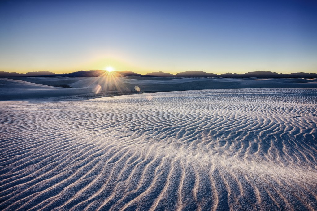 Sunset over White Sands National Park